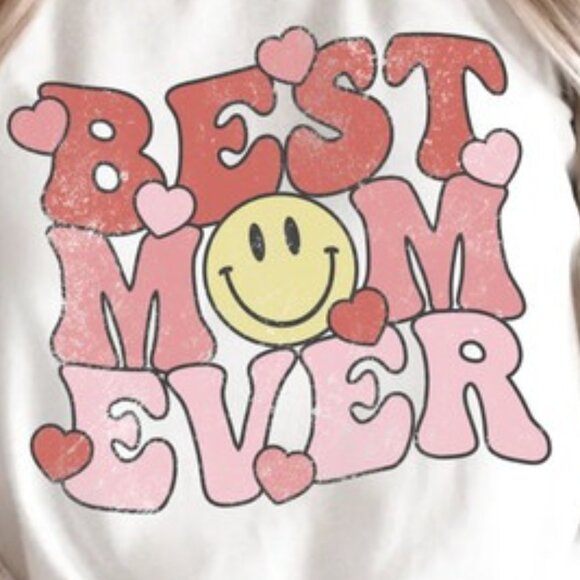 Best Mom Ever Smiley Face Retro Mothers Day Gift Graphic Fan T-Shirt 79 - Picture 2 of 5